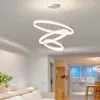 Chandeliers LED Modern Chandelier For Living Dining Room Round Rings Hanging Lamp Luxury Home Indoor Lighting Black Gold White Bedroom Light