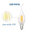 360 degree LED Filament Bulbs 2W 4W 6W Dimmable E12 E27 B22 E14 LED candle bulb lights Warm Cool White 110V 220V