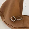 Boucles d'oreilles créoles WTLTC français rétro élégant petites perles avec breloques Simple métal ondulé minuscule rond cercle créoles Vintage
