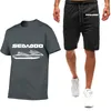 Herrspårssuits Sea Doo Seadoo Moto Summer Print Short Sleeve Sport Casual T-Shirts Shorts Sport Harajuku Tvådelar Suits