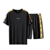 Men's tracksuits shorts rastrear homens conjuntos de 2 peças de verão tampas brancas camiseta de camiseta plus size tshirts 6xl 7xl 8xl 9xl masculino esportivo de meninos negros