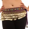 Bühnenkleidung Frauen Bauchtanz Münzgürtel Samtrock Wrap Bauchtanz Tribal Kostüm Hüfttuch Weibliche Kostüme