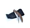 Top Quality A1917 Coltello pieghevole tascabile 440C Lama polacca a specchio Ala di pollo Manico in legno Campeggio esterno Escursionismo Pesca Coltelli EDC con borsa in nylon