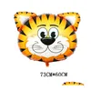 Decoração de festa tamanho grande desenho animado animal alumínio balão tigre leão vaca macaco filme alumínio