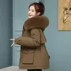 Parkas pour femmes 2023 veste d'hiver épaissir coton chaud manteau bouffant femmes vêtements décontractés avec doublure col de fourrure à capuche vêtements d'extérieur amples 231124