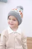 베레모 1-4T 아기 소년 걸 비니 모자 2023 겨울 따뜻한 유아 어린이 모자와 모자 자카드 면화 모직 니트 아이 모자