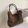 Damen-Strandtasche mit großem Fassungsvermögen, Sommer, gewebt, hohl, für Reisen am Meer, einfache Einkaufstasche, Mode, Luxus-Designer-Handtasche, Segeltuchfutter, Einkaufszentrum, Einkaufsumhängetaschen