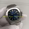 2 Stil Superautomatische Uhren Authentisches Bild 40 mm Herrenblau Lünette 904L Stahlarmband GR Factory Cal.26-330 S C GRF 5711 Mechanische Kleider Uhren Armbanduhr