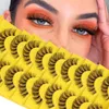 10 par/zestaw rzęsy rosyjski DD Curl jasne rzęsy Faux Mink delikatne sztuczne rzęsy 3D rzęsy Cluster Eye Lash