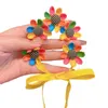 Accessori per capelli Fascia per capelli con fiori a rete dolce Romantici fiori di pizzo colorati Fascia lunga intrecciata con nastro