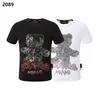 PLEIN BEAR T SHIRT męskie markowe koszulki odzież Rhinestone PP czaszki męskie T-SHIRT z okrągłym dekoltem SS TEDDY GLASS hip-hopowy Tshirt koszulki 161267