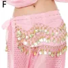 Stage Wear Sexy Femmes Belly Dance Hip Écharpe Wrap Ceinture Danseuse Jupe Trois Couches Couleur Or Coin Taille Chaîne Pratique Serviette