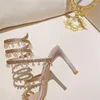 Sandales serpent autour des femmes été 2023 cristal bretelles chaussures à talons hauts dames gladiateur Sandalias robe pompes Stiletto