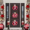 Decoratieve bloemen kunstmatige gloeiende krans prachtige kerstdeur hangende slingers met touwlichtvakantiescadeaus voor woningdecoratie