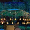 Trädgårdsdekorationer LED Solar Light Outdoor Waterproof Fairy Garland Votive Bottle Curtain String Light Christmas Party Lamp för trädgårdsdekoration 231124