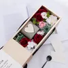 装飾的な花の家の装飾人工ギフトボックスの香りのキャンドルロマンチックなバレンタインデー石鹸花ローズウェディングテーブル装飾