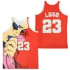 Film 23 Shootout Loso Maglia da basket Film Summertime Fabolous HipHop High School University Vintage Traspirante Cucito Pullover sportivo Team Rosso Retro