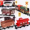 ElectricRC Track Controle Remoto Trem Carro Simulação Clássica Água Vapor Conjunto Ferroviário Elétrico Presente de Natal Brinquedo Educacional Para Crianças 231124