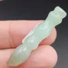 Pingente de caneta pincel esculpido verde lavanda certificado tipo A Jade Jadeite