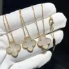 Designer earrings 4/Four Leaf Clover Charm Four Grass Necklace White Fritillaria V Gold Double sided Classic Fashion Clavicle Chain Live Product