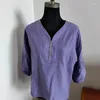 Blouses pour femmes surdimensionnées coton Vintage chemises amples été neuf quarts manches Blouse mode coréenne broderie Blusas Para Mujer décontracté