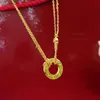 necklace for women LOVE Double sided round cake designer diamond Gold plated 18K official reproductions fashion jewelry premium gifts 006