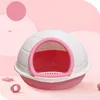 Boxes Cat Litter Box Space Capsule Closed Sandbox Kitten Bedpan Toilet AntiSplash Potty with Spoon Clean House Plastic Pet Supplies