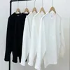 メンズTシャツヘビーベーシックシンプルな長袖メンシャツファッションカジュアルウォーム衣類黒い白い高品質のボトムトップ
