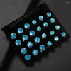 Stud -oorbellen 12 paren modekleur kristal zirkon voor vrouwen mannen 8 mm 10 studs oorrang set sieraden