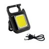 400st mini LED COB FALLLIGHT KEYCHAIN ​​NATT LIGHT USB LADGAR Pockelampa Aluminiumlegering Emergency Corkwrew Lighting