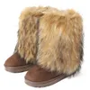 VOTODA Neue Frauen Pelz Stiefel Faux Pelz Schnee Stiefel Warme Kurze Plüsch Futter Flauschigen Winter Stiefel Mode Pelzigen Schuhe Frau fuzzy Stiefel