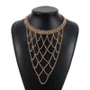 Chaînes Sexy Exagéré Mesh Chaîne Collier Luxueux Mode Multicouche Creux Design Sens Clavicule