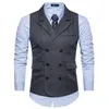 Men's Vests Suit Vest Striped Double Breasted Slim Fit Mens Dress Man Elegant Suits For Men Male Formal Gilet Waistcoat Up