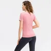 Active Shirts Yoga Shorts Ladies Fitness Short-Sleeved Running Training Clothes Gym Workout Top Solid Color High Elastic