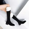 Frauen Weiche Schnee Stiefel Nicht Slip Dicken Plüsch Faux Wildleder Pelz Kniehohe Stiefel Winter Warme Baumwolle Gepolsterte Plattform lange Botas Mujer