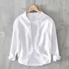 Men's Casual Shirts Designer Quality Long-sleeve Cotton Linen Brand For Men Trendy Comfortable Solid Tops Clothes Camisa Masculina