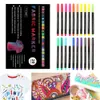 Markers 20 Colors Waterproof Colorfast Fabric Textile Marker Pen Permanent Color Pen For DIY Clothes Art Graffiti Drawing Painting Pen 231124