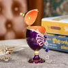 Bottles QIFU Beautiful Metal Purple Faberge Egg Trinket Box Collection Home Decor Gift