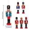 Christmas Decorations 1PC 12cm Wooden Nutcracker Doll Soldier Miniature Figurines Vintage Handcraft Puppet Year Christmas Ornament Home Decoration 231124