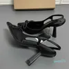 Sandalias de cristal para mujer, mulas para fiesta, Sexy, negro, puntiagudo, correa trasera, tacón alto, zapatos de tacón de aguja con diamantes de imitación, zapatos para mujer 230423