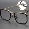 Lunettes de soleil Cadres Vintage Titanium Lunettes Cadre Hommes Carré Myopie Prescription Lunettes Femmes Rétro Optique-Lunettes