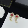 Créateur de mode C boucle d'oreille de luxe boucle d'oreille marque femmes bijoux métal lettre CCity cristal perle or boucles d'oreilles cjeweler femme cadeau orecchini ytsd