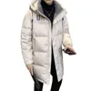 Men's Down Winter New White Duck Down Coat Mid length Hooded Warm Casual Coat 2r