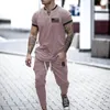 Men's Tracksuits 2023 Summer Man Short Sleeve Pants Suit V-neck Casual Golf Streetwear Vintage Men Clothing Set