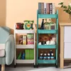 New 2/3/4 Tier Rolling Utility Cart Storage Movable Kitchen Storage Rack Storage Trolley Cart with Wheels Bathroom Organizer