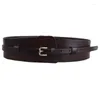 Belts Western Cow Leather Wide Pin Buckle Women Cummerbund 5 Colours Fashion Thin Belt Can USE Alone With Dress Down Coat