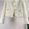 Kurtki damskie jatwavs eleganckie kobiety splatają krótkie kurtki płaszcze top jesienne zimowe temperament jednokierunkowy moda tweed wełniana panie wierzcha 231124