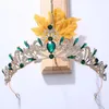 Haarspangen Barock Lila Wassertropfen Kristall Hochzeit Kronprinzessin Braut Diademe Stirnband Party Tanz Kopfschmuck Mädchen Schmuck