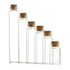 Durchmesser 22 mm Glasflasche mit Korkstopfen, 6 ml, 8 ml, 10 ml, 12 ml, 17 ml, 20 ml, 30 ml, transparentes Mini-Wunschfläschchen, Reagenzglas