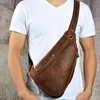 Sac à dos hommes sac à dos unique sac à dos Triangle sac Designer bandoulière en cuir véritable Messenger poitrine sacs